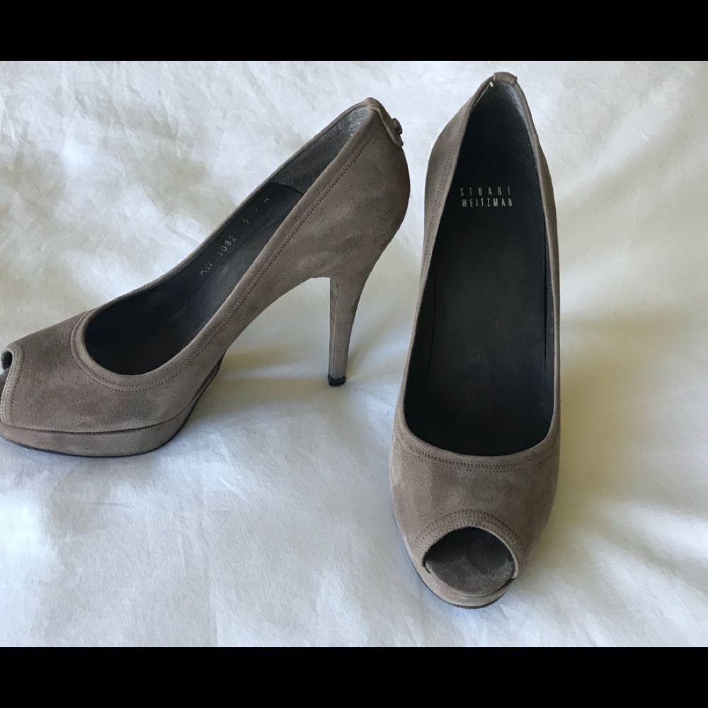 Platform Suede Open-Toe Pump - image 1